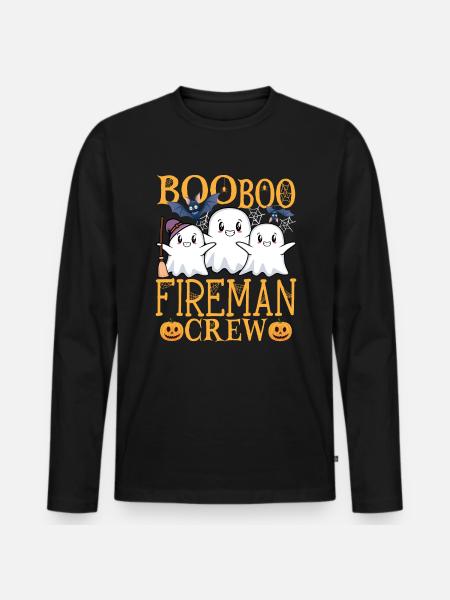 Firefighter uu Lustig Firefighter - Men's Premium Organic Long Sleeve Shirt - black