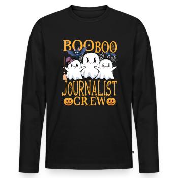 Journalist uu Funny Journalist - Men's Premium Organic Long Sleeve Shirt - black - Front - Nico (187cm)