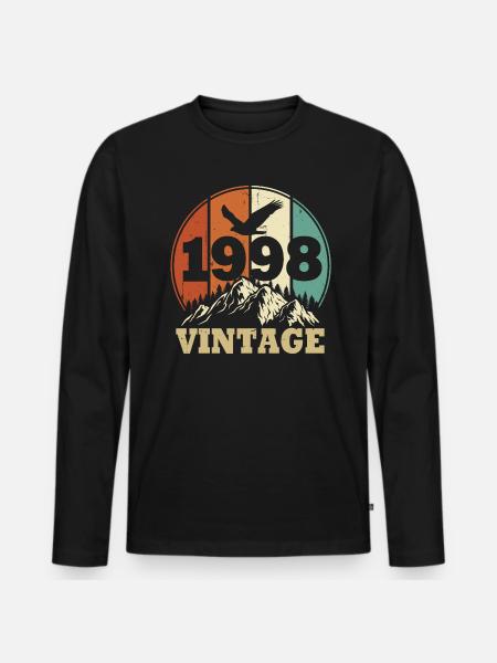 Jahrgang 1998 - Männer Premium Bio Langarmshirt - Schwarz