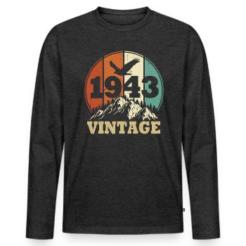 Jahrgang 1943 - Männer Premium Bio Langarmshirt - Anthrazit meliert - Vorne - Nico (187cm)