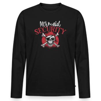 Mermaid Sécurité Pirate Père Frère Papa - T-shirt manches longues Premium bio Homme - noir - Devant - Nico (187cm)