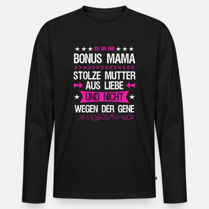 Bonus Mama Mutter Stiefmutter Adoptivmutter Liebe - Männer Premium Bio Langarmshirt - Schwarz