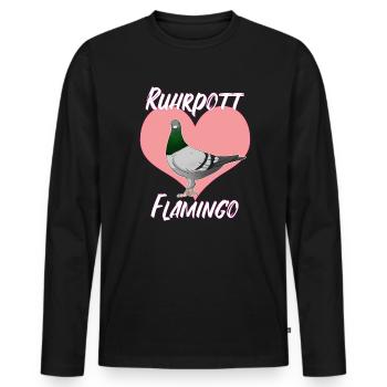 Ruhrpott Flamingo Ruhrgebiet Bunte Taube - Männer Premium Bio Langarmshirt - Schwarz - Vorne - Nico (187cm)