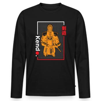 Kendo Japanese Sword Fighting Martial Arts - Men's Premium Organic Long Sleeve Shirt - black - Front - Nico (187cm)