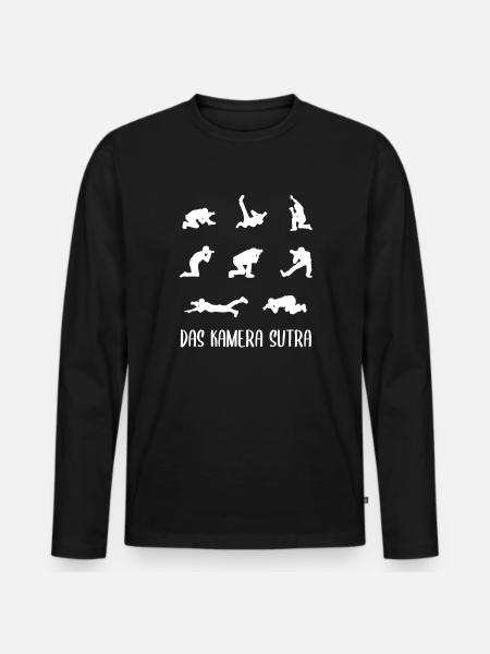 The Camera Sutra Photographer - Men's Premium Organic Long Sleeve Shirt - black