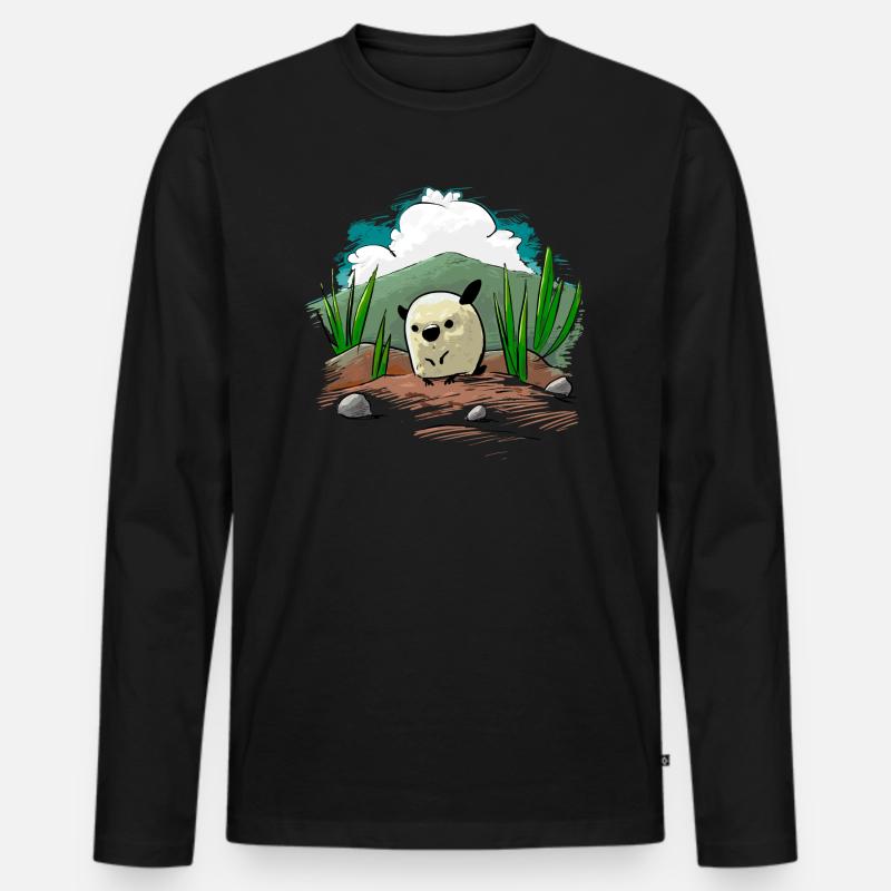 Hamster - Männer Premium Bio Langarmshirt - Schwarz