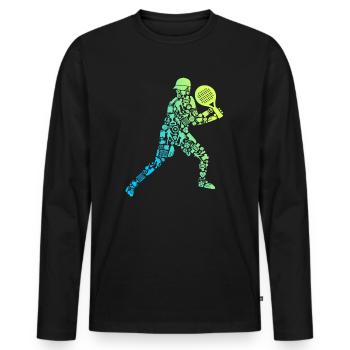 Padel player Padel tennis player Padel - Men's Premium Organic Long Sleeve Shirt - black - Front - Nico (187cm)