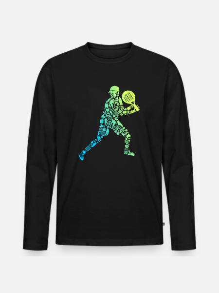 Padelspiller Padel tennisspiller Padel - Premium økologisk langærmet T-shirt til mænd - sort