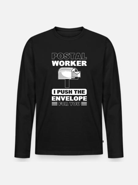 Drôle de facteur postier - T-shirt manches longues Premium bio Homme - noir