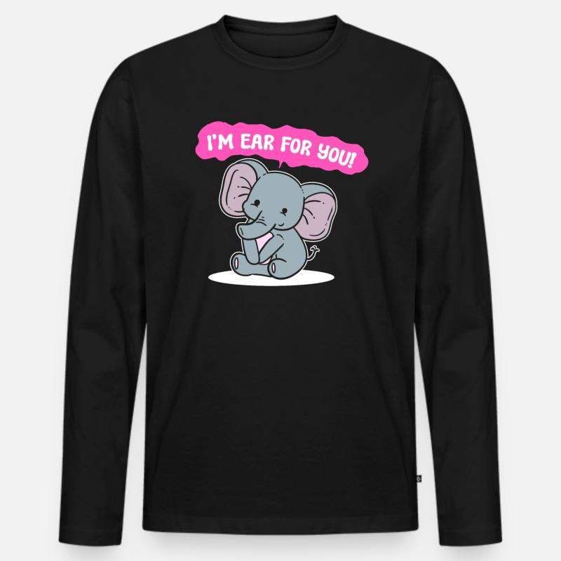 Elefant -Wortspiele Tierpfleger - Männer Premium Bio Langarmshirt - Schwarz