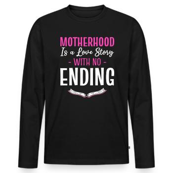 Maternity Committed Mother - Men's Premium Organic Long Sleeve Shirt - black - Front - Nico (187cm)