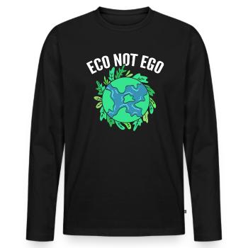Eco Not Ego Ecologist - Men's Premium Organic Long Sleeve Shirt - black - Front - Nico (187cm)