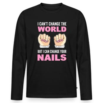 Nail beauty salon manicure - Men's Premium Organic Long Sleeve Shirt - black - Front - Nico (187cm)