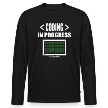 Programmierung und Codierung IT-Spezialist - Männer Premium Bio Langarmshirt - Schwarz - Vorne - Nico (187cm)