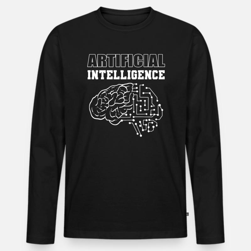 Artificial Intelligence Computertechniker - Männer Premium Bio Langarmshirt - Schwarz
