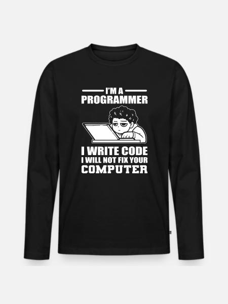 Programmierhumor Softwareentwickler - Männer Premium Bio Langarmshirt - Schwarz