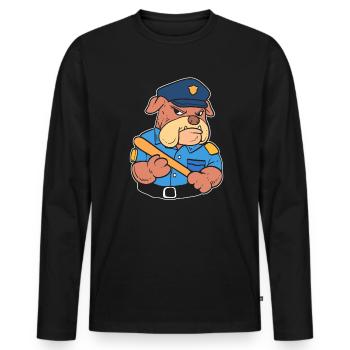 Hundepolizist Offizier - Männer Premium Bio Langarmshirt - Schwarz - Vorne - Nico (187cm)