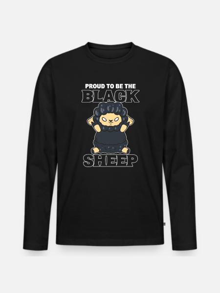 Funny Black Sheep Shepherd - Men's Premium Organic Long Sleeve Shirt - black
