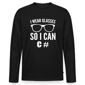 Lustiger Computerprogrammierer Computerfreak - Männer Premium Bio Langarmshirt - Schwarz - Vorne - Nico (187cm)
