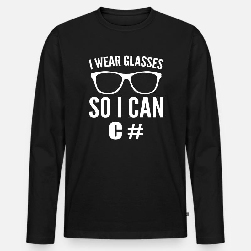 Lustiger Computerprogrammierer Computerfreak - Männer Premium Bio Langarmshirt - Schwarz