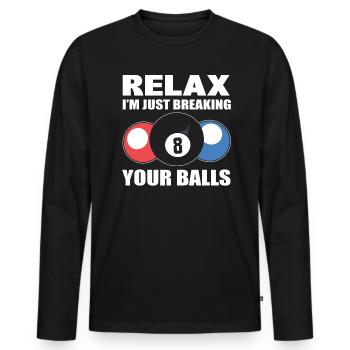 Pool players, billiards players - Men's Premium Organic Long Sleeve Shirt - black - Front - Nico (187cm)