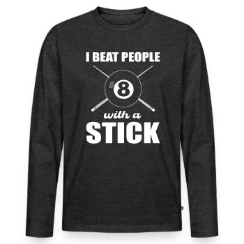 Funny billiards player billiards - Men's Premium Organic Long Sleeve Shirt - heather anthracite - Front - Nico (187cm)
