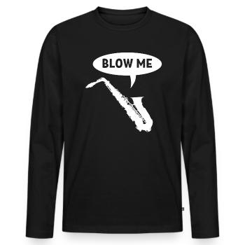 Membre du groupe de saxophonistes - T-shirt manches longues Premium bio Homme - noir - Devant - Nico (187cm)