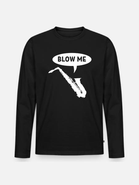 Saxophone player band member - Men's Premium Organic Long Sleeve Shirt - black