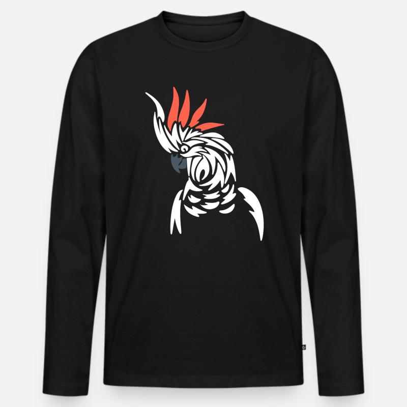 Stammespapagei Vogelbeobachter - Männer Premium Bio Langarmshirt - Schwarz