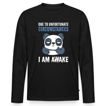 En raison de circonstances malheureuses, je suis éveillé Panda - T-shirt manches longues Premium bio Homme - noir - Devant - Nico (187cm)
