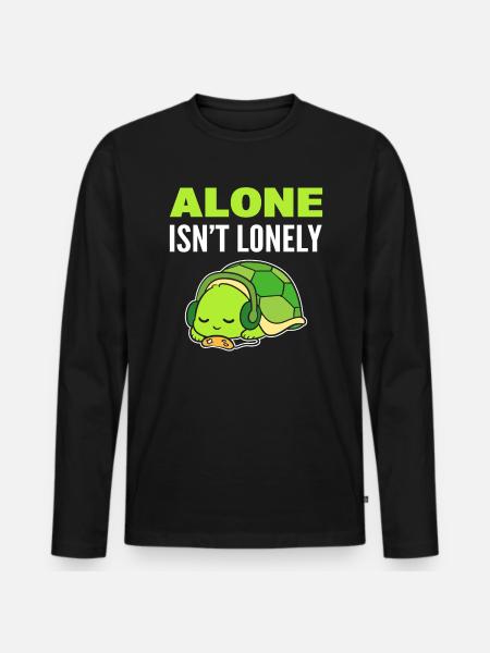 Turtle introvert music lover - Men's Premium Organic Long Sleeve Shirt - black
