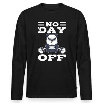 No Day Off Weightlifter - Men's Premium Organic Long Sleeve Shirt - black - Front - Nico (187cm)