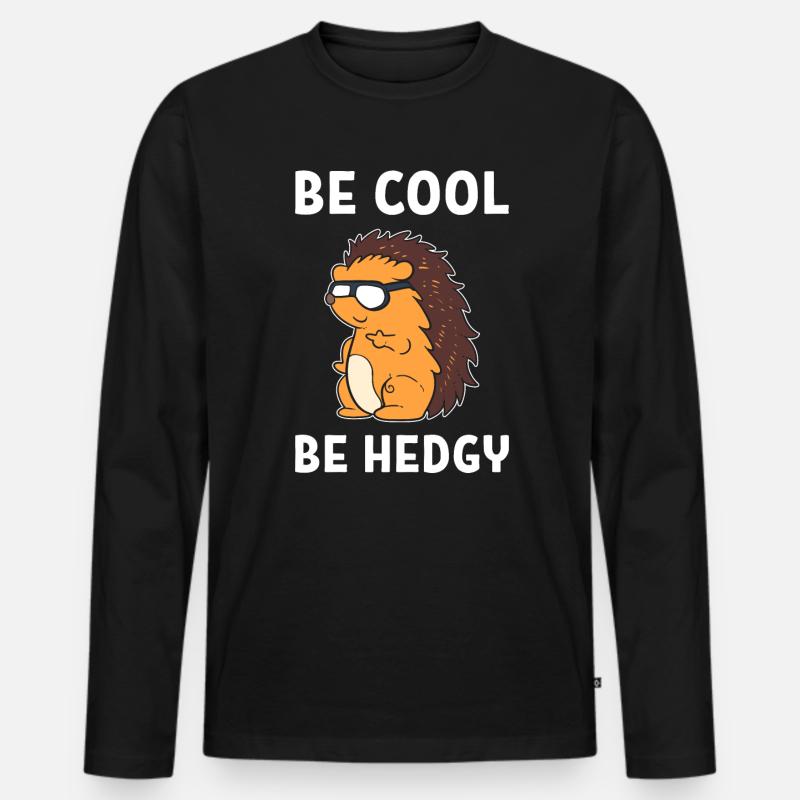 Cooler Igel Wildtiertrainer - Männer Premium Bio Langarmshirt - Schwarz