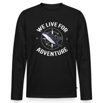 Requins baleines biologiste baleine - T-shirt manches longues Premium bio Homme - noir - Devant - Nico (187cm)