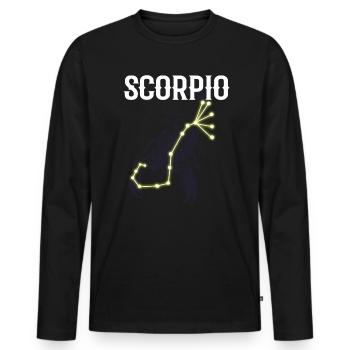 Scorpio Astrologie - Männer Premium Bio Langarmshirt - Schwarz - Vorne - Nico (187cm)