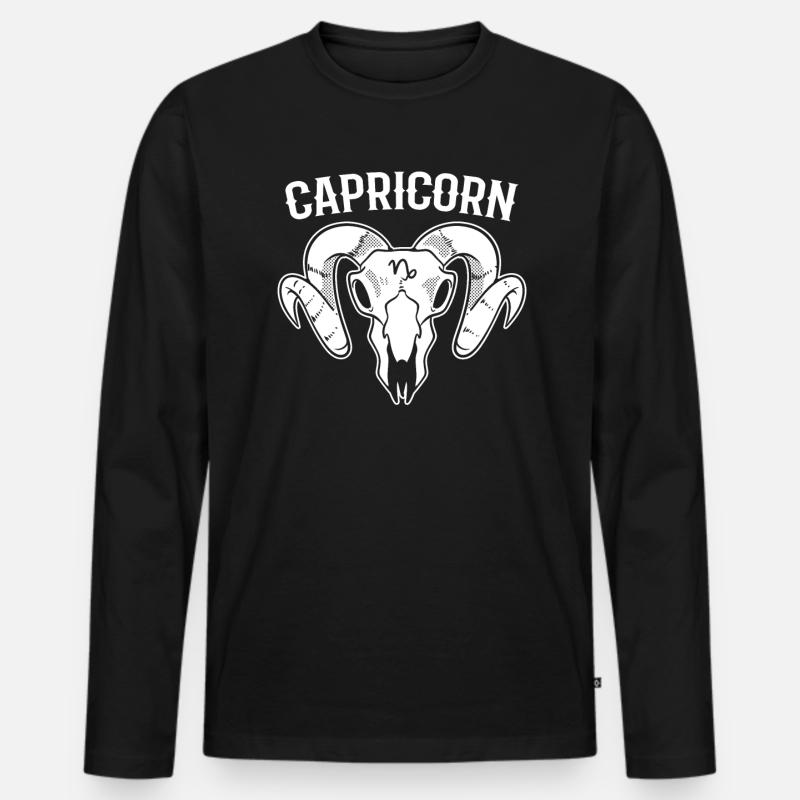 Steinbock -Sternzeichen Tarotkartenleser - Männer Premium Bio Langarmshirt - Schwarz