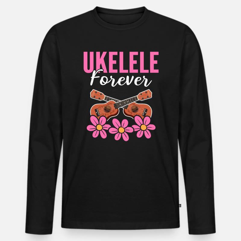Ukelele-Instrument Ukelele-Spieler - Männer Premium Bio Langarmshirt - Schwarz