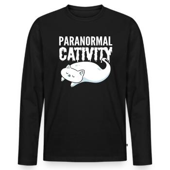 Paranormal Cat Ghostbusters - Men's Premium Organic Long Sleeve Shirt - black - Front - Nico (187cm)