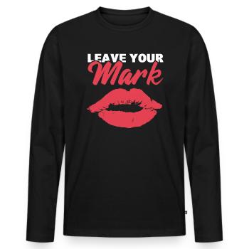 Laissez votre marque Maquilleuse - T-shirt manches longues Premium bio Homme - noir - Devant - Nico (187cm)