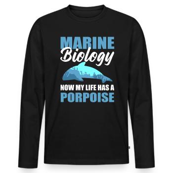 Cool ocean animal marine biologist - Men's Premium Organic Long Sleeve Shirt - black - Front - Nico (187cm)