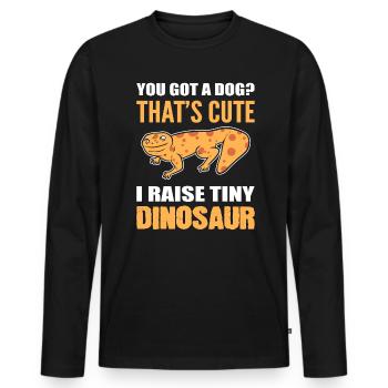 Vous avez un chien? C’est mignon j’élève de minuscules dinosaures - T-shirt manches longues Premium bio Homme - noir - Devant - Nico (187cm)