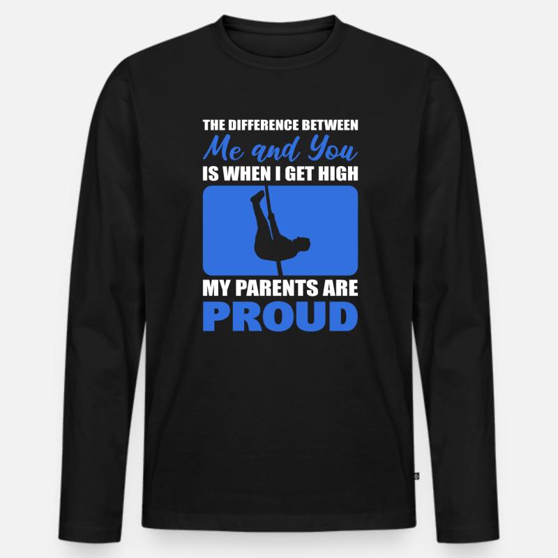 Lustiger Speerwerfer - Männer Premium Bio Langarmshirt - Schwarz