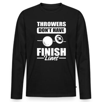 Les lanceurs n’ont pas de lignes d’arrivée qui sautent - T-shirt manches longues Premium bio Homme - noir - Devant - Nico (187cm)