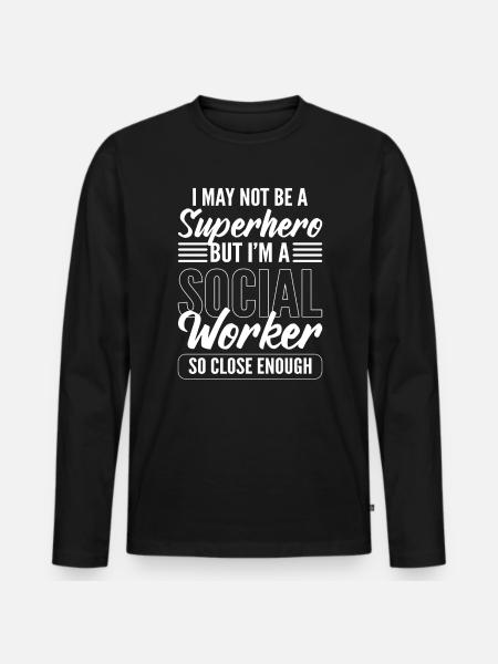 Superhelden-Sozialarbeiter Berater - Männer Premium Bio Langarmshirt - Schwarz