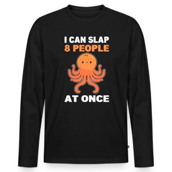 Funny ocean animal fisherman - Men's Premium Organic Long Sleeve Shirt - black - Front - Nico (187cm)