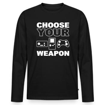 Choose Your Weapon Spieler - Männer Premium Bio Langarmshirt - Schwarz - Vorne - Nico (187cm)