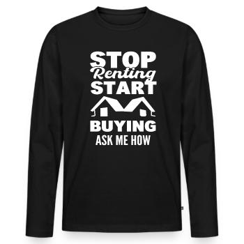 Immobilienleben Agent - Männer Premium Bio Langarmshirt - Schwarz - Vorne - Nico (187cm)