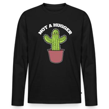 Pas un solitaire câlin - T-shirt manches longues Premium bio Homme - noir - Devant - Nico (187cm)