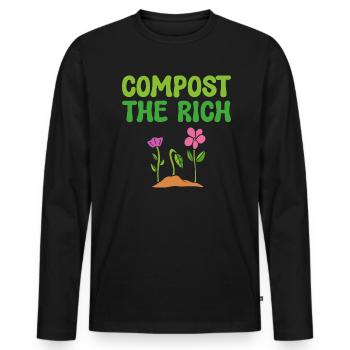Compost The Rich Green Activist - Men's Premium Organic Long Sleeve Shirt - black - Front - Nico (187cm)