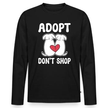 Adopt Don't Shop Haustieradoptionspezialist - Männer Premium Bio Langarmshirt - Schwarz - Vorne - Nico (187cm)